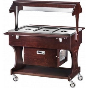 Wooden refrigerated trolley Model CLR2786 with Plexiglas dome