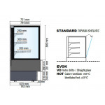 Hot vertical display for bakery and gastronomy Model EVOK90HOT Front glass opening