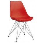 Indoor chair TESR Chromed metal frame Polypropylene shell Synthetic leather pad 1149-076