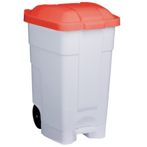 Plastic mobile pedal bin CONTIBASIC 70 L MDL Colour RED Model 102547