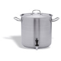 Stainless steel pot with stopcock and lid for induction cooker Capacity lt. 24 Size ø cm. 32x32h Model 108-032
