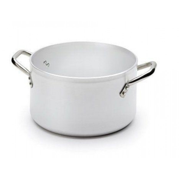 High aluminium casserole with two handles Capacity lt. 9 Induction surface ø cm. 22 Thickness 3 cm Dimensions ø cm. 28 x 16h Model 290-228