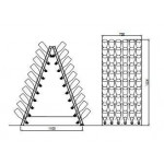 Neutral champagne bottles display Self-supporting design pyramidal shape Bottles capacity 120 Transparent Model PUPITRE