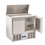 Refrigerated saladette GN1/1 openable stainless steel top Model CR90A - 2 self-closing doors Static refrigeration