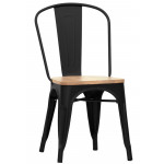 Stackable indoor chair TESR Powder coated metal frame Wood seat Model 978-EM53W