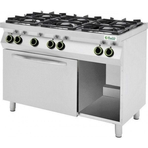 Gas range Natural gas Model CC76GFEV 6 burners with electric oven GN1/1