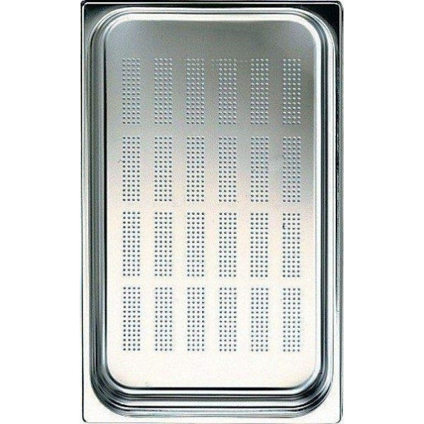 Perforated stainless steel gastronorm container 18/10 AISI 304 GN 1/3 with perforated bottom Model BF1315000