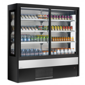 Refrigerated wall-site multideck Zoin Model Olimpo OI100PSVG-S Suitable for the display of beverages, milk, cold gastronomy Sliding doors Ventilated refrigeration built-in motor