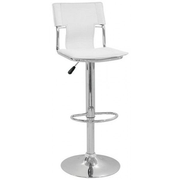 Indoor stool TESR Chromed metal frame Synthetic leather seat and backrest Model 1113-BY035