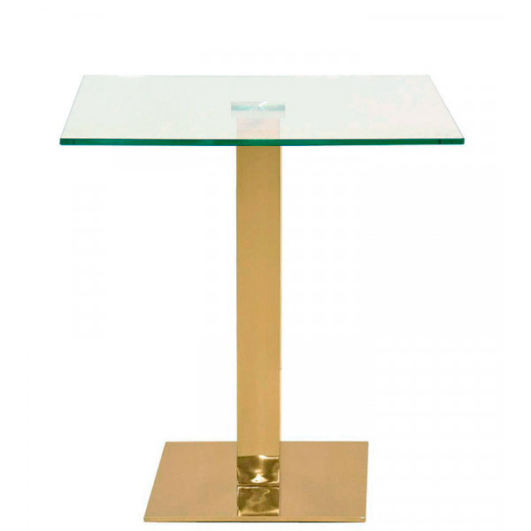 Indoor table TESR Stainless steel frame, gold effect, 13 mm tempered glass top Model 1956-F40C