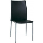Stackable indoor chair TESR Chromed metal frame Synthetic leather covering Model 821-RF49C