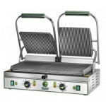 Electric panini grill Model PE50NR Double STRIPED sandblasted cast iron surface