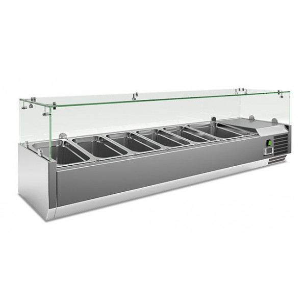 Refrigerated pizza display case stainless steel AISI 201 Model VRX1500380FG