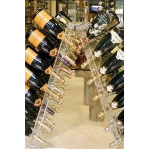 Neutral champagne bottles display Self-supporting design pyramidal shape Bottles capacity 120 Transparent Model PUPITRE
