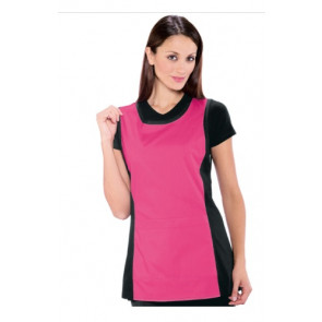 Lady Papeete apron 100% Polyester Black and Fuchsia Model 013086