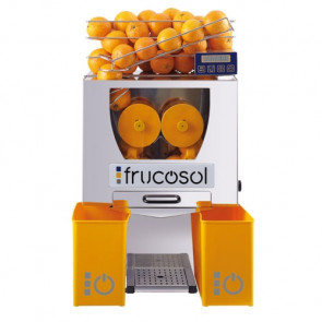 Stainless steel professional automatic juicer Frucosol with digitale oranges counter Model F50C Production 20-25 oranges per minute Max. ø 85 mm N. 2 waste storage containers