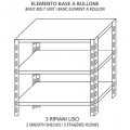 Stainless steel bolt shelving IXP 3 smooth shelves thickness 8/10 Lenght cm 110 Depth cm 60 Height cm 150 Basic element With plastic feet and bolts Cut-off edges Polished finish Model B36911060B