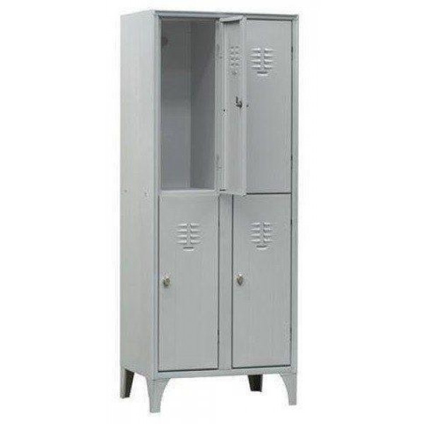 Overlapped changing room locker FAS made of steel sheet Thickness 6/10 N.4 Compartments N.4 Hinged doors Card holder Coat-hanger Model H070Q1802B