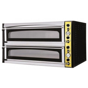 Electric mechanical pizza oven PF 2 cooking chambers Glass doors N. Pizzas 6 +6(Ø cm 35) Model ENDOR 66L GLASS