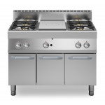 Gas solid top+4 burners MDLR Cabinet with doors Model F70110TPPGFBP