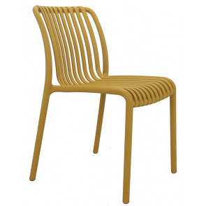 Stackable outdoor chair TESR Polypropylene frame Model 073-ZL76 Mustard
