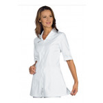 Woman Tortola blouse SHORT SLEEVE 65% Polyester 35% Cotton WHITE available in different sizes Model 002100M