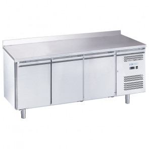 Refrigerated pastry counter three doors Stainless steel with backsplash INOX AISI 201 ForCold Model G-PA3200TN-FC ventilated 60/40