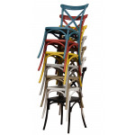 Stackable outdoor armchair TESR Polypropylene frame Model 1483-A11 BLACK