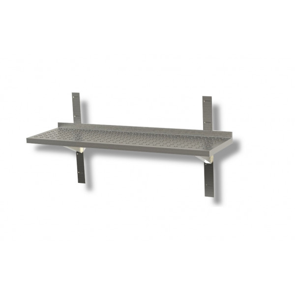 Perforated shelves with racks and brackets Stainless steel top Raised edge Model SMF0003