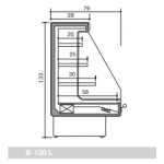 Refrigerated wall-site multideck for beverages and sandwiches Zoin Model Mandy ML100PSVG Self Service with front panel Ventilated refrigeration built-in motor