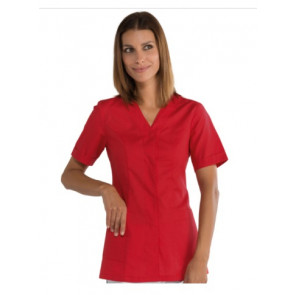 Woman Sion blouse SHORT SLEEVE 65% Polyester 35% Cotton RED Avaible in different sizes Model 005207