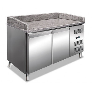 Stainless steel 201 Ventilated Refrigerated Pizza Counter Model PZ2600TN 2 refrigerated doors