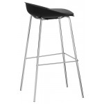 Indoor stool TESR Chromed metal frame, polypropylene seat, synthetic leather pad. Model 1630-EV23
