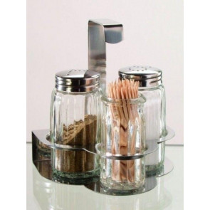 Salt pepper toothpick Set 3 pz Stainless steel Model SPSL3