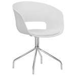 Indoor armchair TESR Chromed metal frame, polypropylene shell, synthetic leather pad. Model 1589-YG103