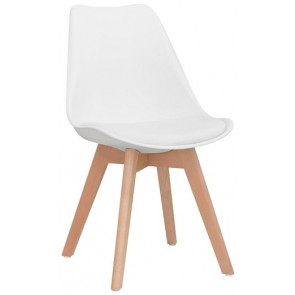 Indoor chair TESR Wood frame Polypropylene shell Synthetic leather pad Model 1193-PW72