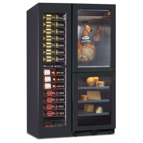 Wine cooler ventilated + cabinet for cheese and cold cuts storage Model NORCIA2904T