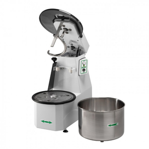 Spiral mixer and stainless steel rod Model 25CNS with lifting head Extractable bowl Dough per batch 25 KG