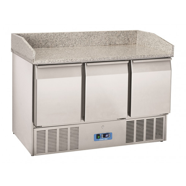 Refrigerated saladette GN1/1 with pizza top Model CRM93A - 3 self-closing doors Static refrigeration