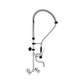 Two holes pre-rinse unit wall mounted - swinging spout in the middle of the tube MNL Modello R0102010206