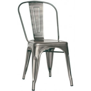 Stackable indoor chair TESR Powder coated metal frame with varnish Model 969-MC001T