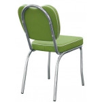Stackable indoor chair TESR Chromed metal frame Synthetic leather seat and backrest Model 593-C2842