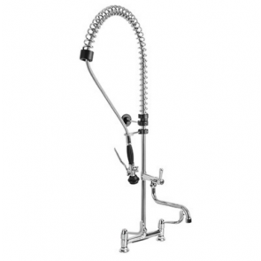 Two holes pre-rinse unit - swinging spout in the middle of the tube MNL Model R0102020218