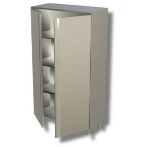 Vertical cabinet made of stainless steel AISI 430 or 304 2 Hinged doors 3 Shelves Model DSA2B08515