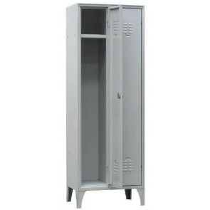 Space saving changing room locker FAS made of steel sheet Thicknes 6/10 N.2 Compartment N.2 Hinged door Top shelf Card holder Model H060Q1802A