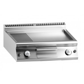 Gas fry top chromed 2/3 smooth 1/3 striped plate MDLR Model CL7080FTRGSCRT