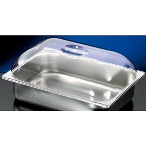 Polycarbonate domed lid for ice cream tray Size mm. L 360 x P 250 x 80 h Model GEMUF3625