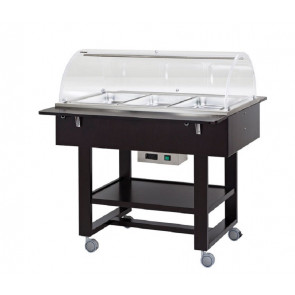 Wooden bain-marie trolley Model CL2777W Colour walnut or wenge