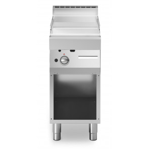 Gas fry top chromed smooth plate MDLR Open cabinet Model F7040FTGCLA