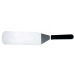Hamburger spatula Tempered AISI 420 stainless steel blade with conical sharpening, satin finish. Handle in rubberized non-toxic material, anti-slip and dishwasher safe. Blade length cm 26 Model CL1243